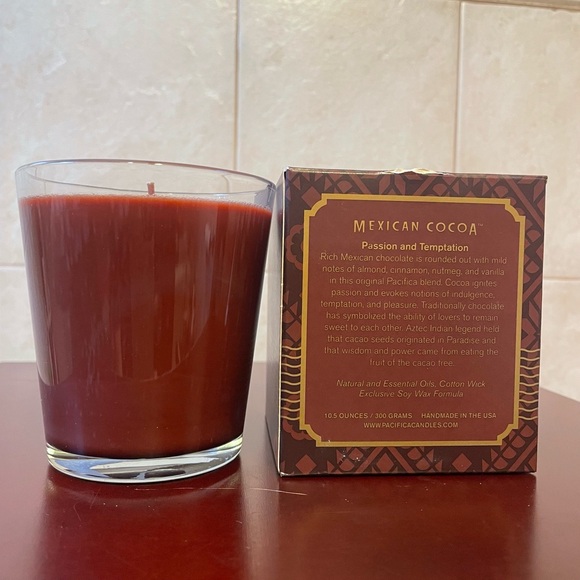 NIB PACIFICA “MEXICAN COCOA” 10.5 OZ. SCENTED SOY WAX CANDLE Chocolate Cinnamon - Picture 7 of 11